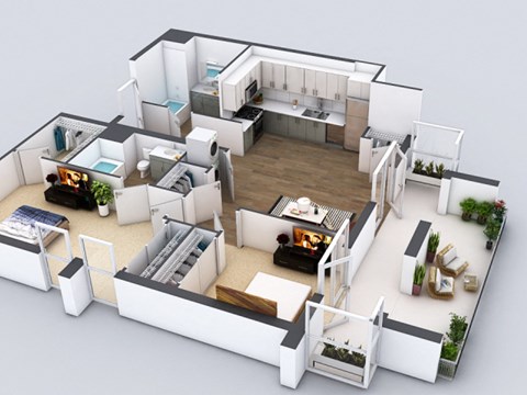B6 Floorplan at 5550 Hollywood, Los Angeles, California